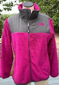 THE NORTH FACE Youth Girls Full Zip Fleece Jacket Magenta Gray Size XL (18) - Picture 1 of 4