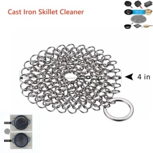 Stainless Steel Cast Iron Cleaner Chain Mail Scrubber Kitchen Cookware - Picture 1 of 5