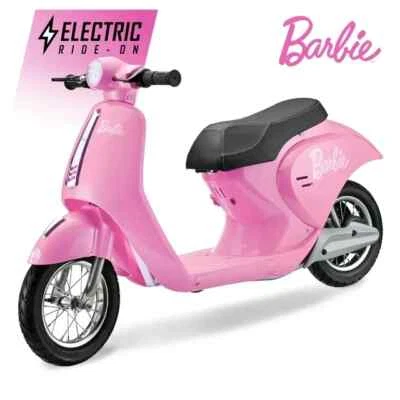 Scooter eléctrico retro estilo europeo para niños Barbie 24V a batería, edades 13+ rosa Foto 1 de 4