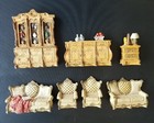 Lot Miniature Dollhouse Furniture Sofa Chair Curio Cabinet Buffet Night Stand