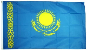 KAZAKHSTAN FLAG 5' x 3' Kazakhstani Kazakhistan Kazak Asia Asian Country Flags - Picture 1 of 1