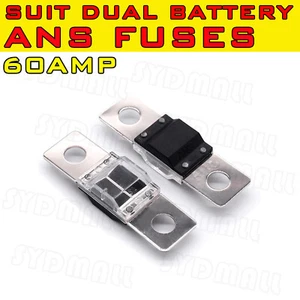 2 PIEZAS 60A MIDI ANS FUSES TRAJE DE DOBLE BATERÍA O SOLAR 60AMP PERNO ANS FUSES - Imagen 1 de 4