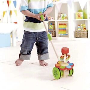 Hape Wooden Dancing Butterflies Push Pull Baby Toddler Kid Toy Adjustable Length