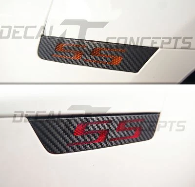 2010-2015 Camaro Side Marker SS Carbon Fiber Decal kit - Chevy cover sticker 4pc - Image 1 of 4