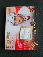 2014-15 UPPER DECK TRILOGY HENRIK ZETTERBERG T-DRW3 #ed 169/400 TRYPTICHS JERSEY