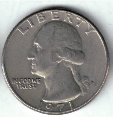 USA - 1971D - Washington ¼ $ - Heraldic Eagle - Low Mintage - #19317 - Image 1 of 2