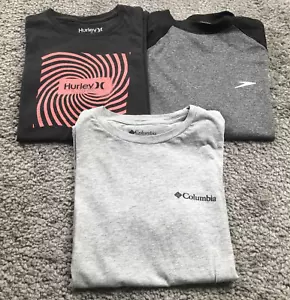 Lot of 3 Columbia, Speedo & Hurley Mens T-Shirts Size S Crew Neck Short Sleeve - Picture 1 of 15