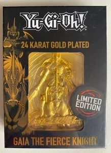 Yu-Gi-Oh Limited Edition 24k vergoldet Gaia the Fierce Knight Metall Kartenbarren - Bild 1 von 5