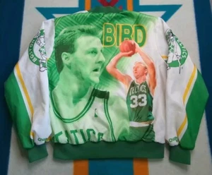 Vintage Larry Bird Chalk Line Fanimation Jacket Made In USA Boston Celtics Large - Picture 1 of 9