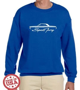 1965 1966 Plymouth Sport Fury Hardtop Outline Design Sweatshirt NEW - Picture 1 of 12