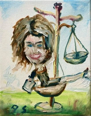 Юрист картина маслом холст импрессионизм коллекционный сертификат подлинности - Изображение 1 из 4