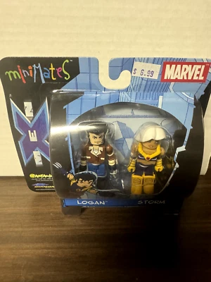 Marvel X-Men MiniMates Logan & Storm (Art Asylum, 2003) New - - Image 1 of 2