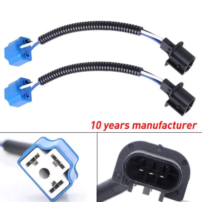 2Pcs H4 9003 to H13 9008 Headlamp Conversion Cable Wire Harness Socket Adapter - Image 1 of 4