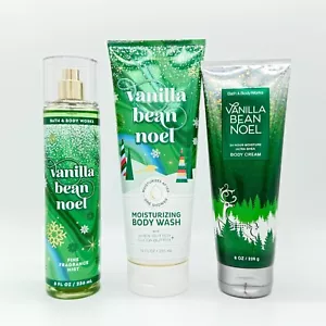 Vanilla Bean Noel Bath & Body Works Confezione da 3 Pezzi Nebulizzatore, Lavaggio Corpo e Crema - Foto 1 di 4