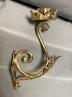Vintage Gothic Brass Candle Sconce Church Estate Wall Hanging Candlestick