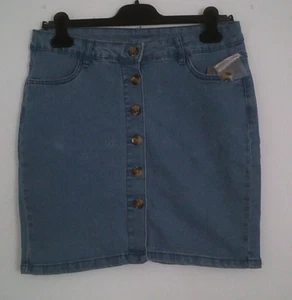 Hellblauer kurzer Jeansrock vorne geknöpft Gr. 40 NEU - ungetragen - Bild 1 von 1