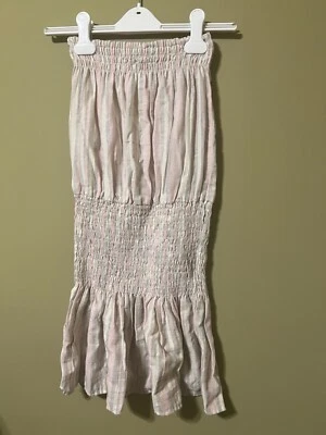 Blue Life Smocked Midi Skirt Women's Size XS Pink, Gray and White - Изображение 1 из 4