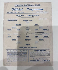 ARSENAL V BRENTFORD - LONDON CUP SEMI-FINAL - 2/5/1942 - REPLICA COPY - Picture 1 of 1