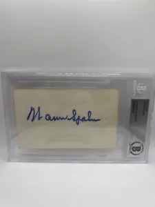Warren Spahn Signed Index Card Beckett Auto - Picture 1 of 2