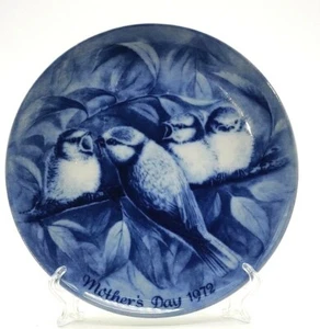 1972 Berlin Blue China Robin Redbreast Día de la Madre Plato Anual - Imagen 1 de 4