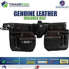 Leather Nail Bag 11 Pocket Medaltech® PRO Tool Pouch Carpenter Riggers Quality