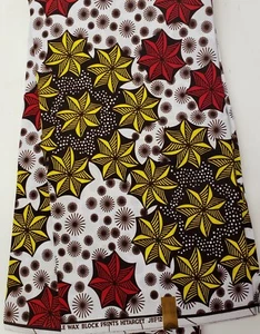 Ankara Wax Cotton Fabric,6 Yards 100% Cotton-floral, African Print - Bild 1 von 1