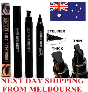 Liquid Eyeliner Stamp Black Cat Eye Wing Liner Ink Long Lasting Thin/Thick - Picture 1 of 11
