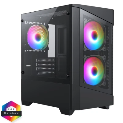 FCS Gaming PC Computer 16GB RAM Core i5 256GB SSD+1TB HDD 4GB GTX1050 Win11 WiFi - Image 1 of 4