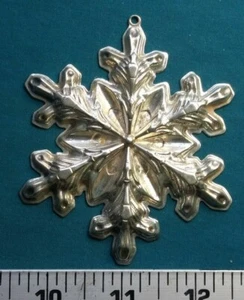 Vintage 1973 Sterling Silver Snowflake Christmas Ornament by Gorham #5502 - Picture 1 of 7