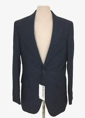 Chaqueta Jaeger Para Hombre Talla 38" Azul Marino Mezcla Lana Ajuste A Medida Bolsillos 2 Botones Nueva F1 Foto 1 de 4