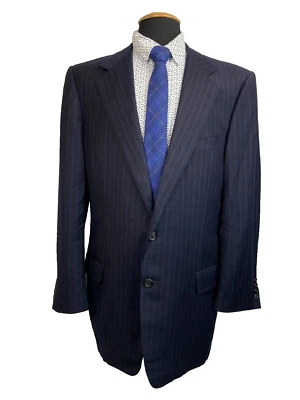 Jaqueta masculina Ermenegildo Zegna azul marinho lã e cashmere 44L USAS 54L UE - Imagem 1 de 4