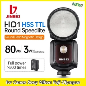 JINBEI HD-1 TTL HSS Speedlite Round Head Camera Flash Light high-Speed Flashing  - Picture 1 of 6