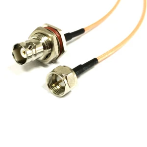 BNC female bulkhead to F male plug RF coax cable RG316 15cm for Radio BaoFeng - Picture 1 of 3