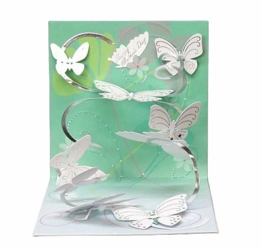 Any Occasion Greeting Card 3D Pop Up Floating Butterflies Treasures - Image 1 of 4