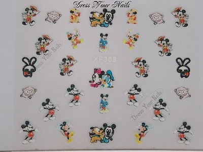 DRESS YOUR NAILS NAIL STICKERS "Mickey + Minnie Mouse Nail Stickers" Disney Cartoon Children's - Nail Art