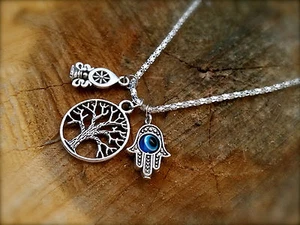 Collar Hamsa Awareness Collection Eye Tree OF LIFE - Imagen 1 de 3