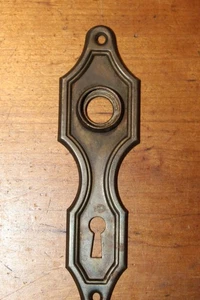 Antike Art Deco Messing Schlüsselloch Rosette natürlich gealtert Patina B-51 - Bild 1 von 5