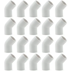 20-Pk 1/2 pulg. Accesorios de tubería Schedule 40 PVC 45 grados NSF/ASTM SCH40 ASTM - Imagen 1 de 1