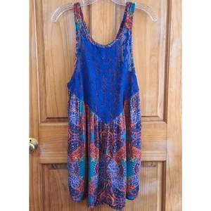 Camiseta sin mangas Intimately Free People halter para mujer pequeña azul encaje bohemio verano - Imagen 1 de 8