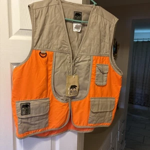 Mens Medium Bear Ridge Brand Hunting Vest. Khaki & Safety orange- 2 Front pocket - Picture 1 of 4