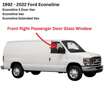 Fits 1992-2022 Ford Econoline Van Passenger Right Side Front Door Window Glass Foto 1 de 3
