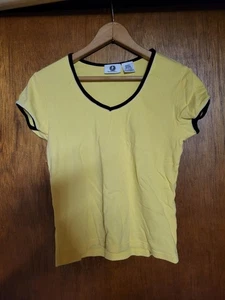 Arizona Jeans Company Ringer T Shirt Womens Yellow Short Sleeve Size M - Picture 1 of 5