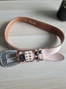 River Island Genuine Leather Western-Style Embellished Belt Y2k Vibes - Picture 1 of 6