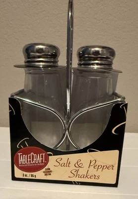 Shakers de sal e pimenta para artesanato de mesa com suporte/caddy; Novo - Imagem 1 de 4