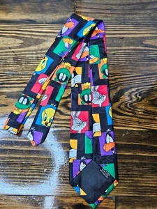 VTG Looney Tunes Character Tie Polyester Made in Korea Cartoon Design - Picture 1 of 7