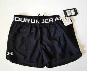 Under Armour Youth Girls L Play Up Shorts Black LA1-A82 - Picture 1 of 2