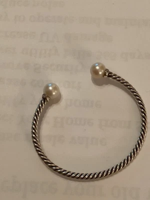 Brazalete David Yurman Solari 9 mm perlas cuentas y diamantes plata S Foto 1 de 4