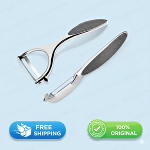 2er Pack Gemüse- & Obstschäler aus Edelstahl - Kartoffelschäler mit rutschfestem Griff - Bild 1 von 6