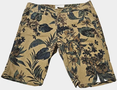 Denim & Supply Ralph Lauren Mens Size 33 Khaki Floral Print Cotton Chino Shorts - Image 1 of 4