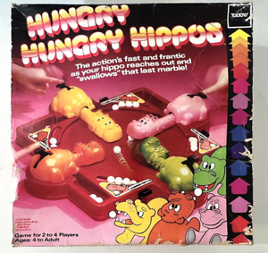Vintage Hungry Hungry Hippos - Toltoy 1978 w/Instructions in Original Box